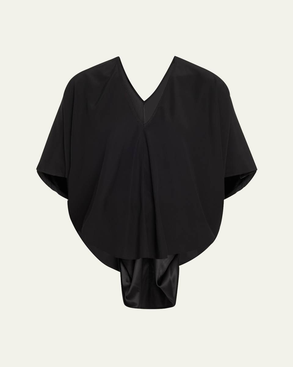 Circle Draped Silk Top